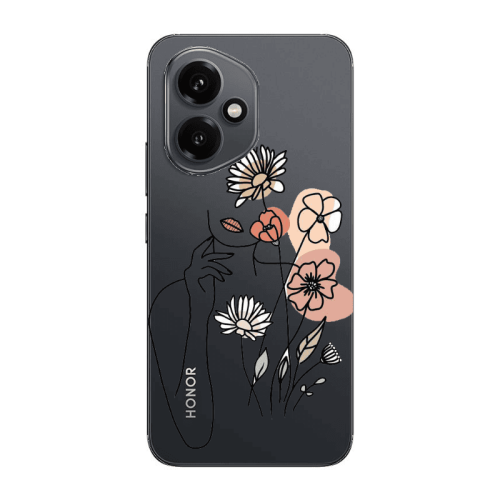 Honor Magic 400 Lady with Flowers Transparent Silicone TPU Θήκη